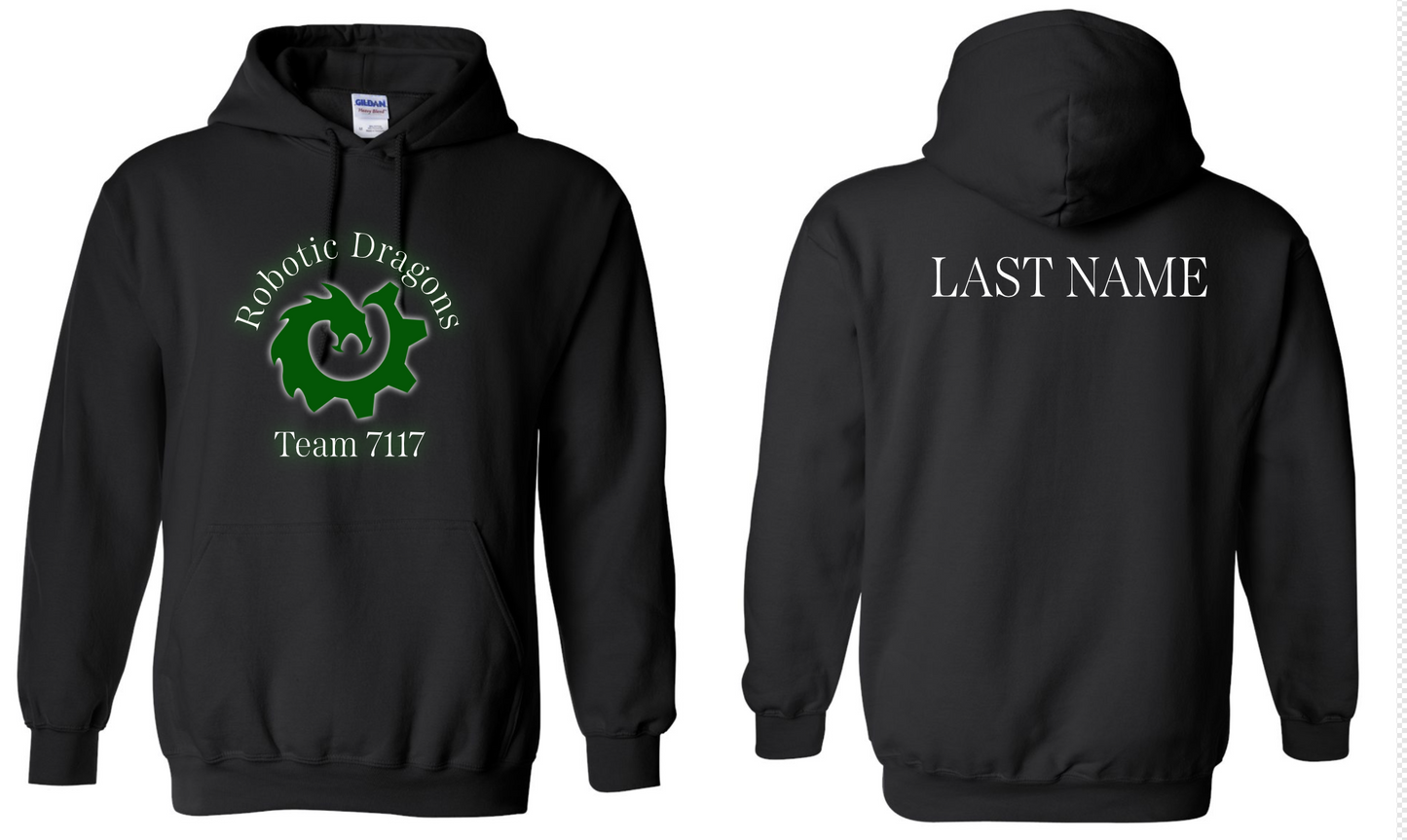 Robotic Dragons - Hoodie with Last Name