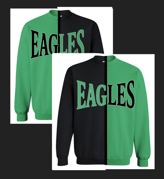 Split Color Crewneck -Eagles