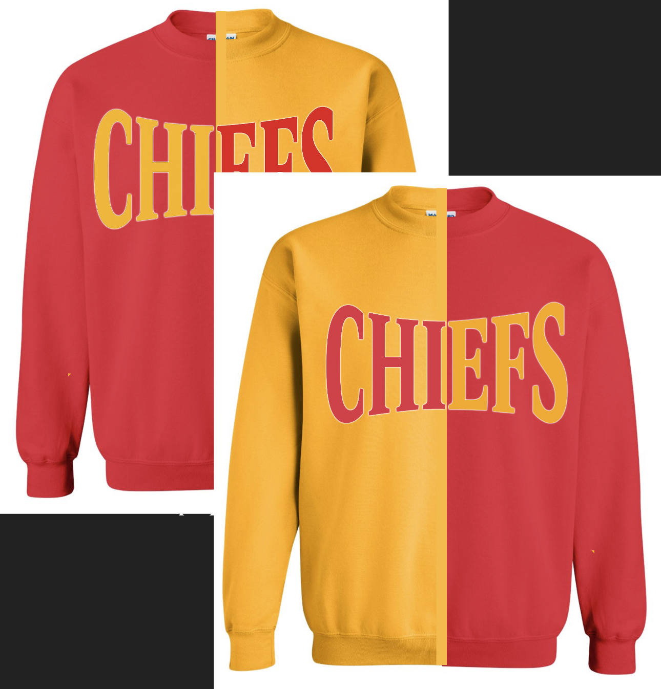 Split Color Crewneck - Chiefs