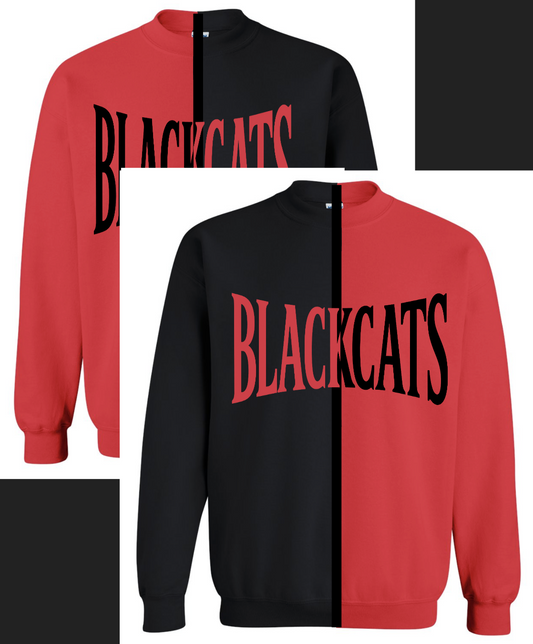 Split Color Crewneck - Blackcats