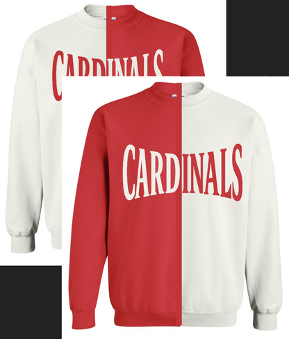 Split Color Crewneck - Cardinals