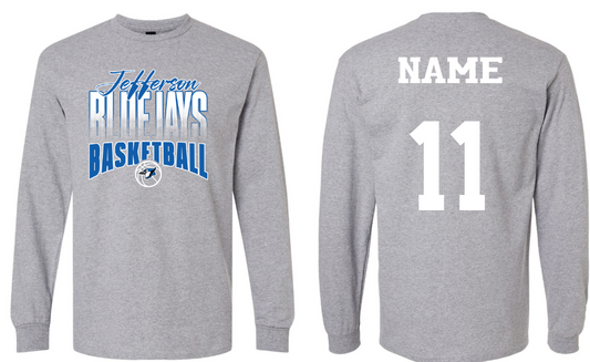 Bluejays Basketball - Long Sleeve T-Shirt WITH Last Name