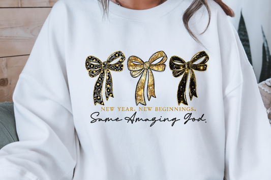 General Apparel - New Year New Beginnings Same Amazing God - Black