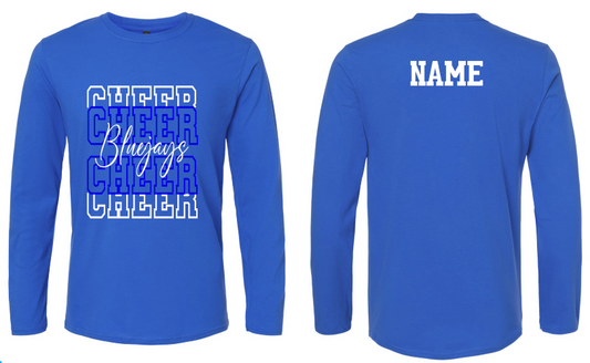 Bluejays Cheer - Long Sleeve T-shirt WITH Last Name