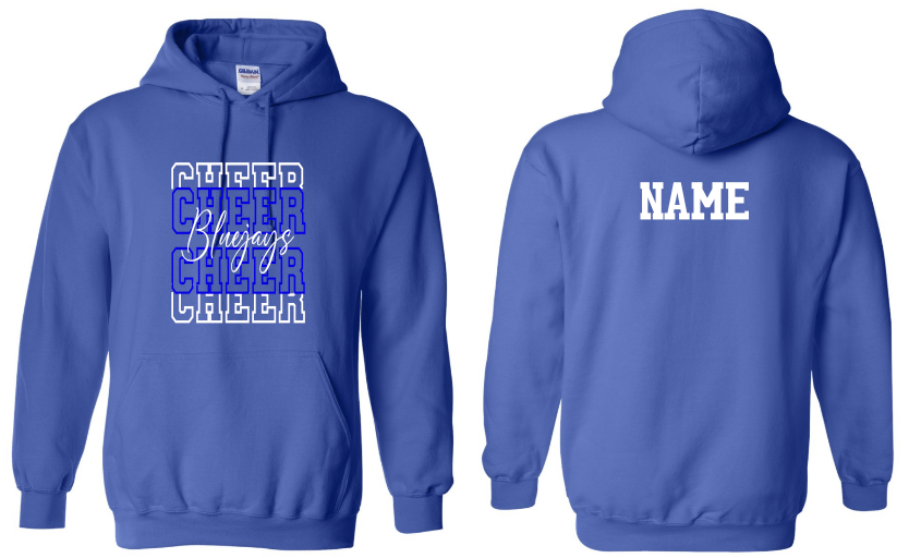 Bluejay Cheer - Hoodie with Last Name