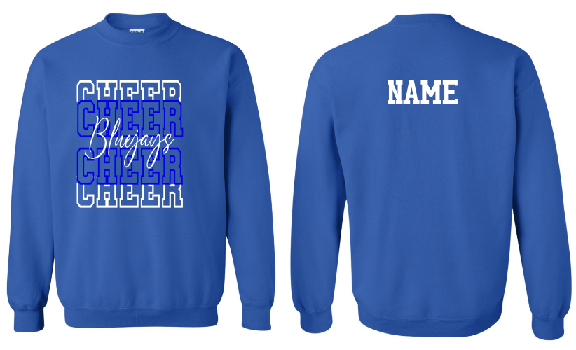 Bluejays Cheer - Crewneck WITH Last Name