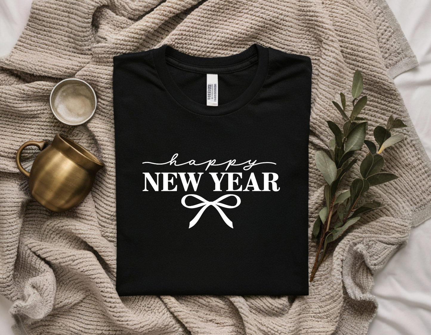 General Apparel - Happy New Year White Design T-Shirt
