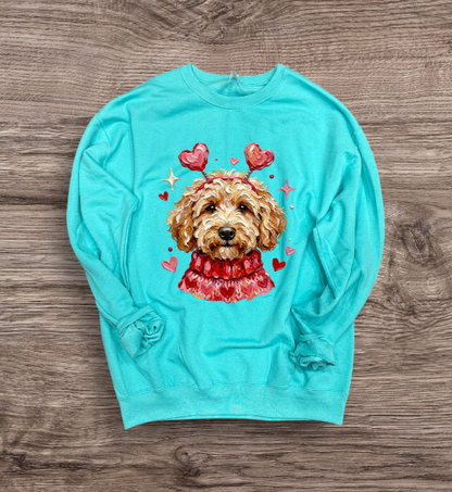 Valentines -Puppy with Heart Headband
