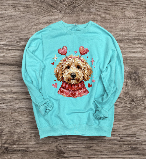 Valentines -Puppy with Heart Headband