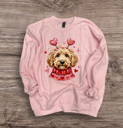 Valentines -Puppy with Heart Headband