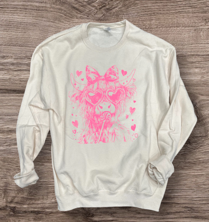 Valentines - Cow with Heart Sunglasses