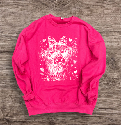 Valentines - Cow with Heart Sunglasses