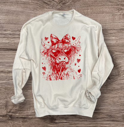 Valentines - Cow with Heart Sunglasses