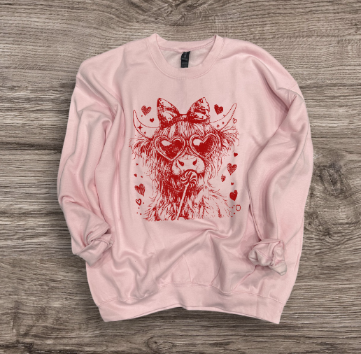 Valentines - Cow with Heart Sunglasses
