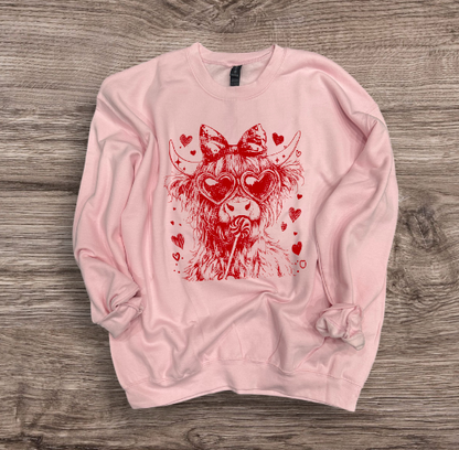 Valentines - Cow with Heart Sunglasses