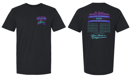 Blaha Memorial Bullseye Tournament - TShirt (Purple/Blue Design)