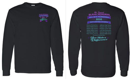 Blaha Memorial Bullseye Tournament - Long Sleeve TShirt (Purple/Blue Design)