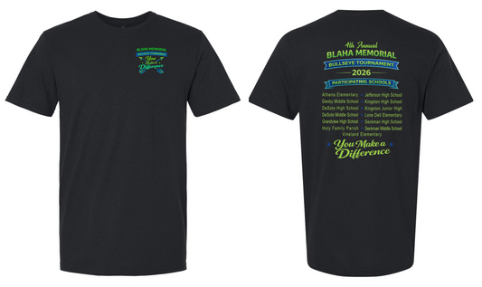 Blaha Memorial Bullseye Tournament - TShirt (Green/Blue Design)