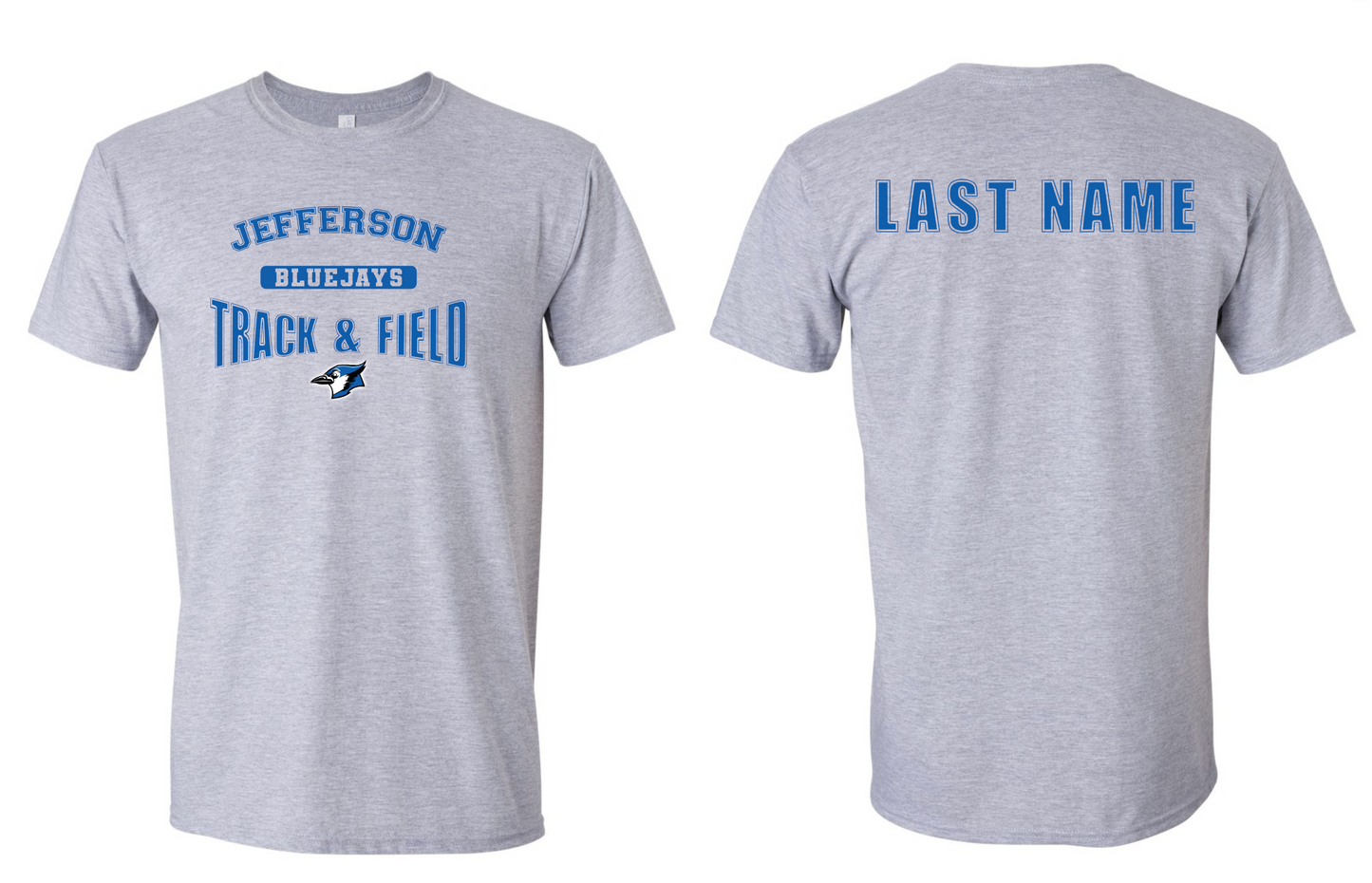 Bluejays Track & Field T-shirt WITH Name