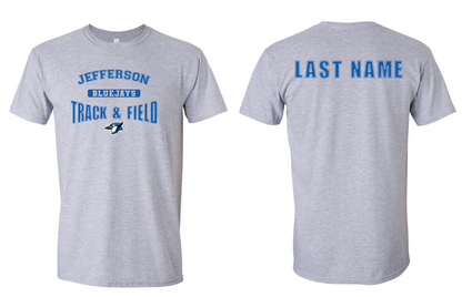 Bluejays Track & Field T-shirt WITH Name