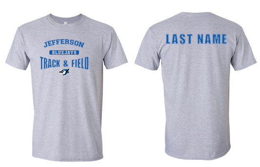 Bluejays Track & Field T-shirt WITH Name