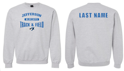Bluejays Track & Field Crewneck WITH Name