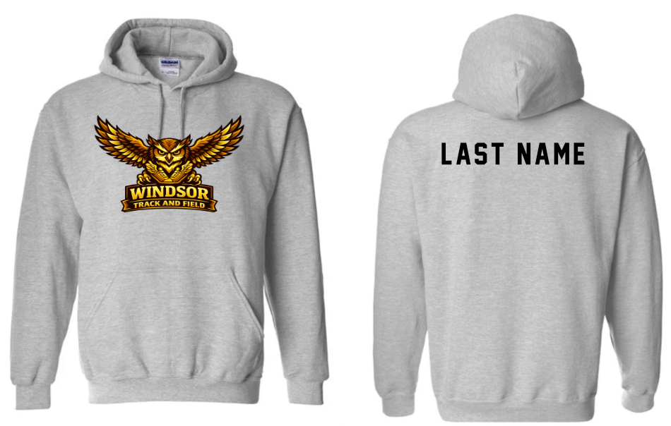 Windsor Track & Field Hoodie WITH Name
