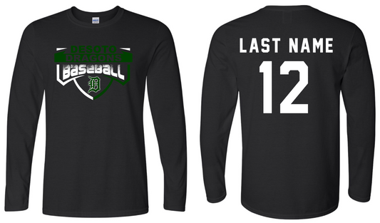 DeSoto Baseball Long Sleeve T-Shirt WITH Name