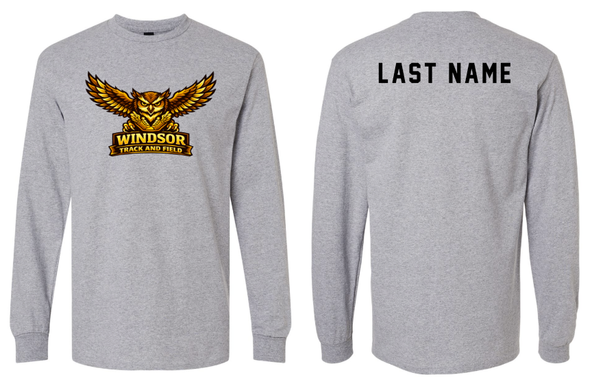 Windsor Track & Field Long Sleeve T-Shirt WITH Name