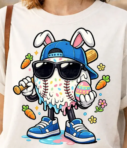 Bunny Baseball with Glasses T-Shirt