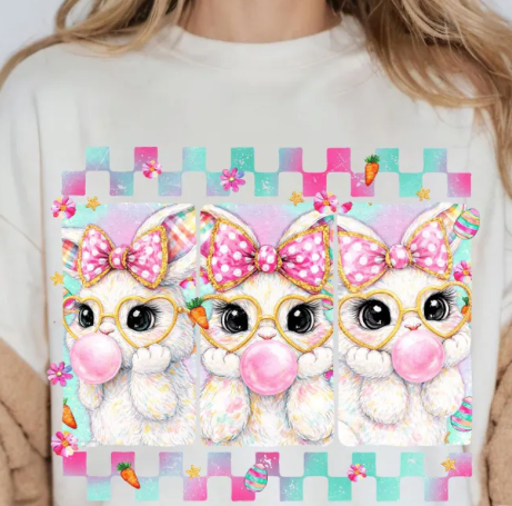 Bunnies with Glasses & Bow T-Shirt