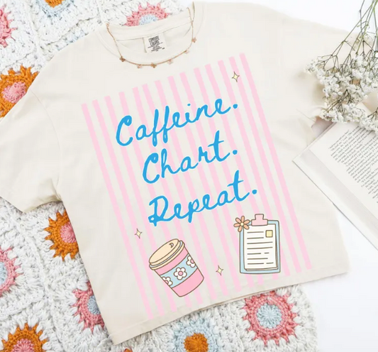Baisch - Comfort Color - Caffine, Chart, Repeat TShirt