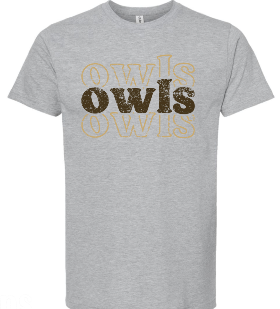Mascot T-Shirt Stacked Owl