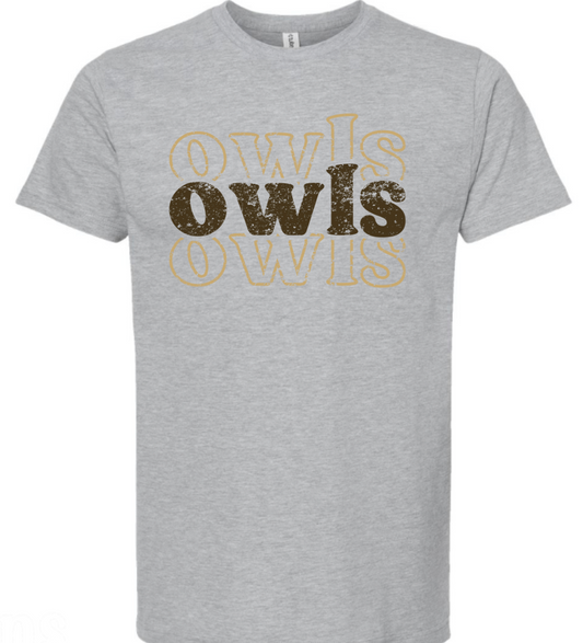 Mascot T-Shirt Stacked Owl