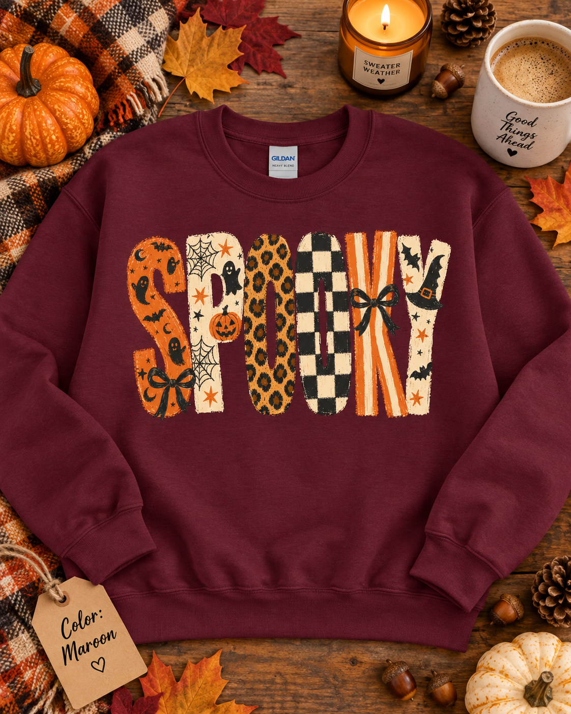 Spooky Leopard Print Sweatshirt