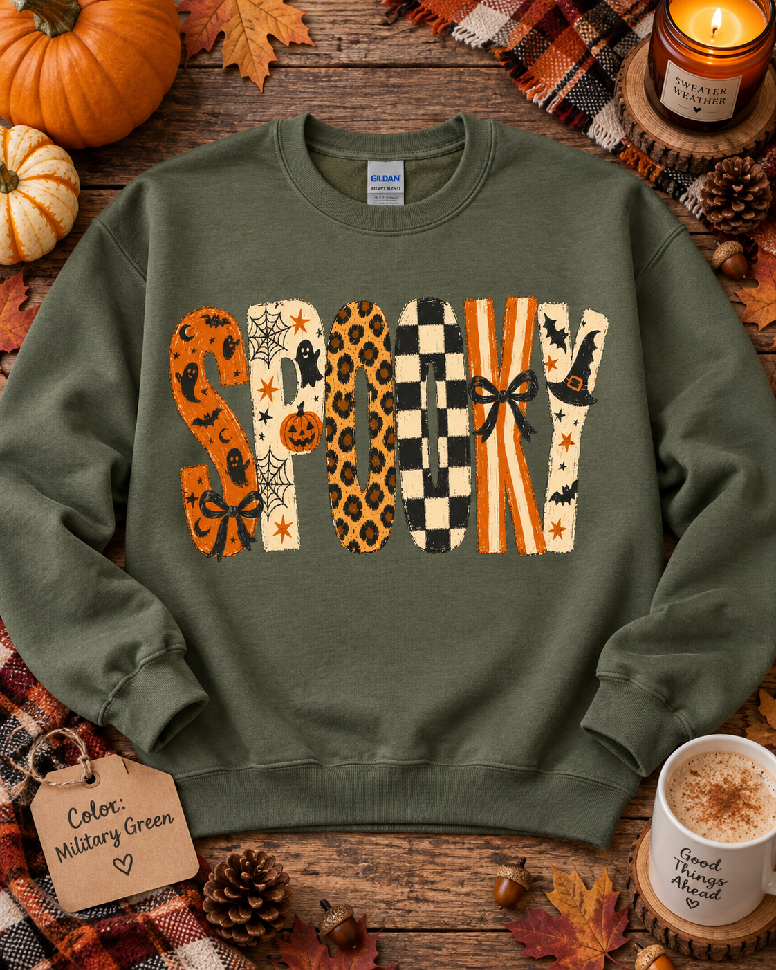 Spooky Leopard Print Sweatshirt